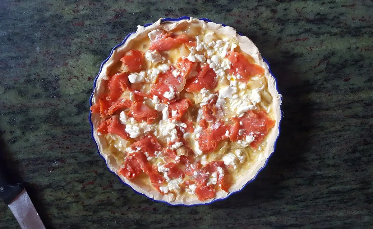 quiche de verduras y salmon