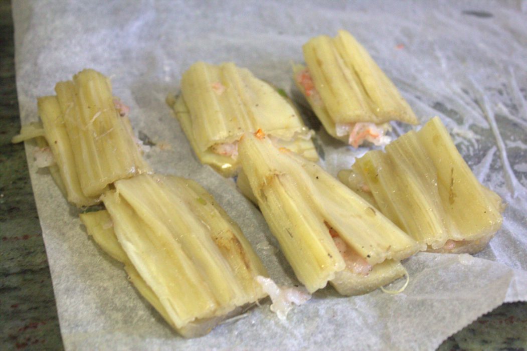 cardo relleno de gambas 1