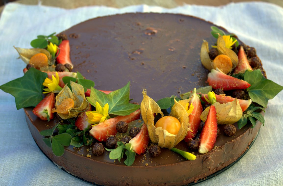 tarta cuajada de chocolate negro