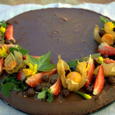 tarta cuajada de chocolate negro