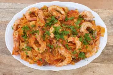 pappardelle con langostinos
