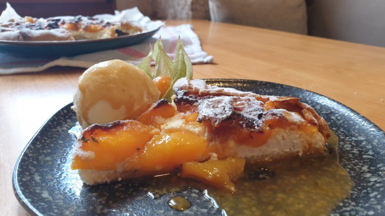 Galette de melocotón