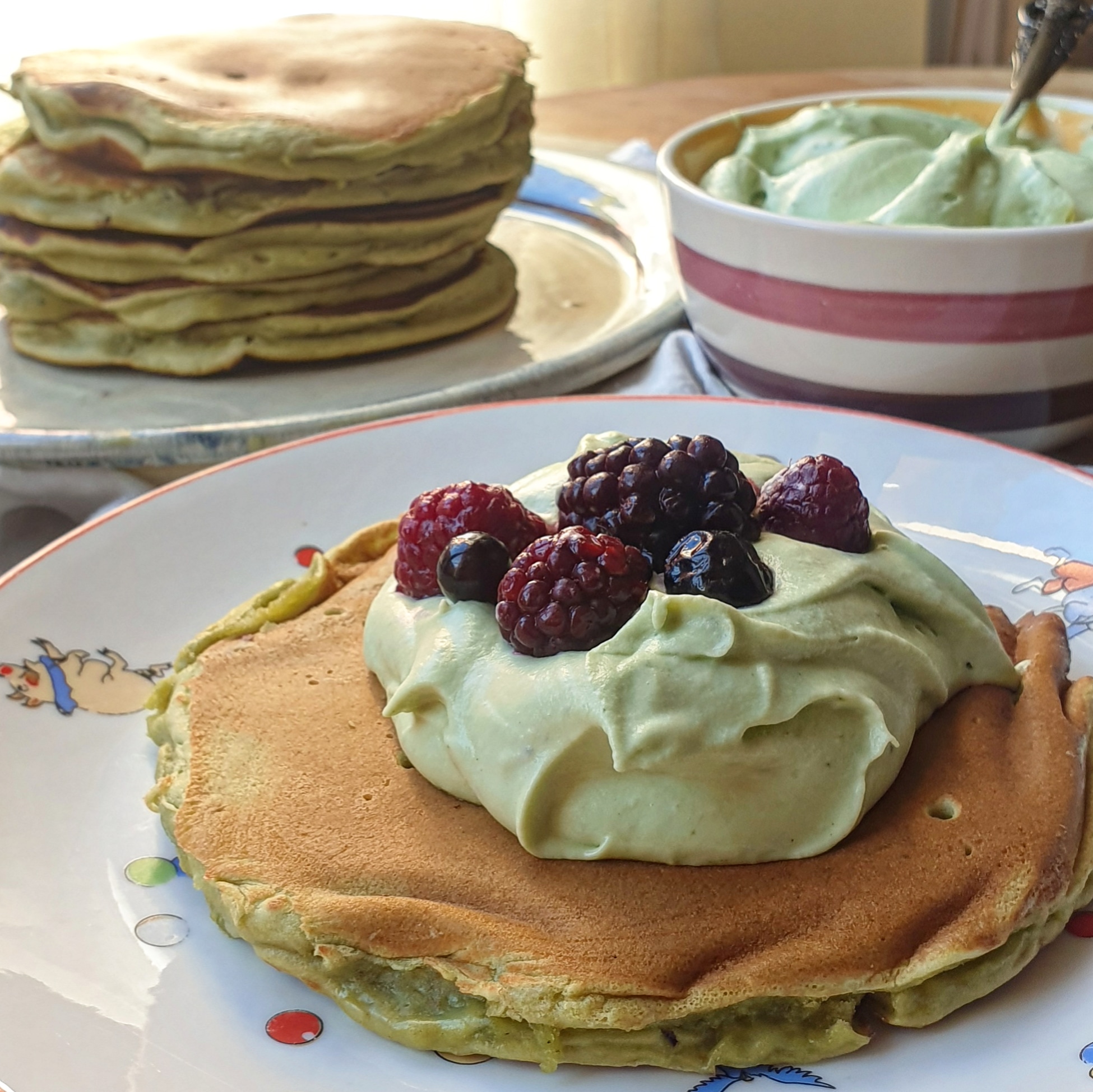 tortitas americanas de te matcha