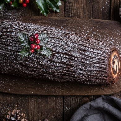 Tronco de Navidad de chocolate casero