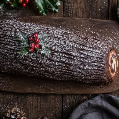 Tronco de Navidad de chocolate casero