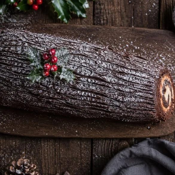 Tronco de Navidad de chocolate casero