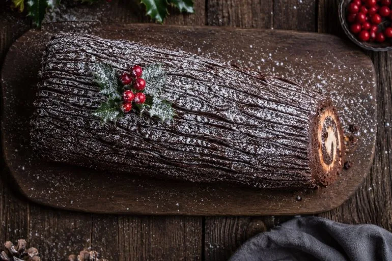 Tronco de Navidad de chocolate casero