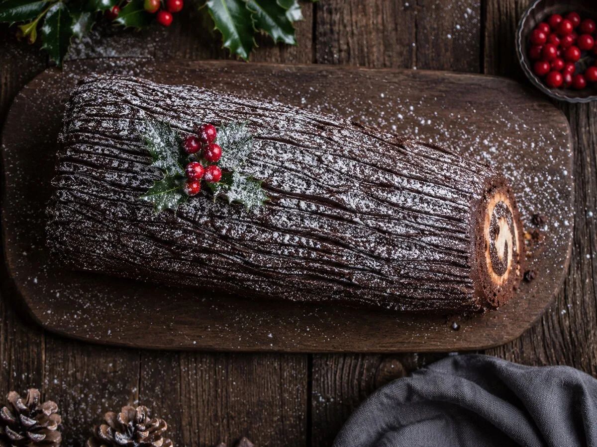 Tronco de Navidad casero de chocolate